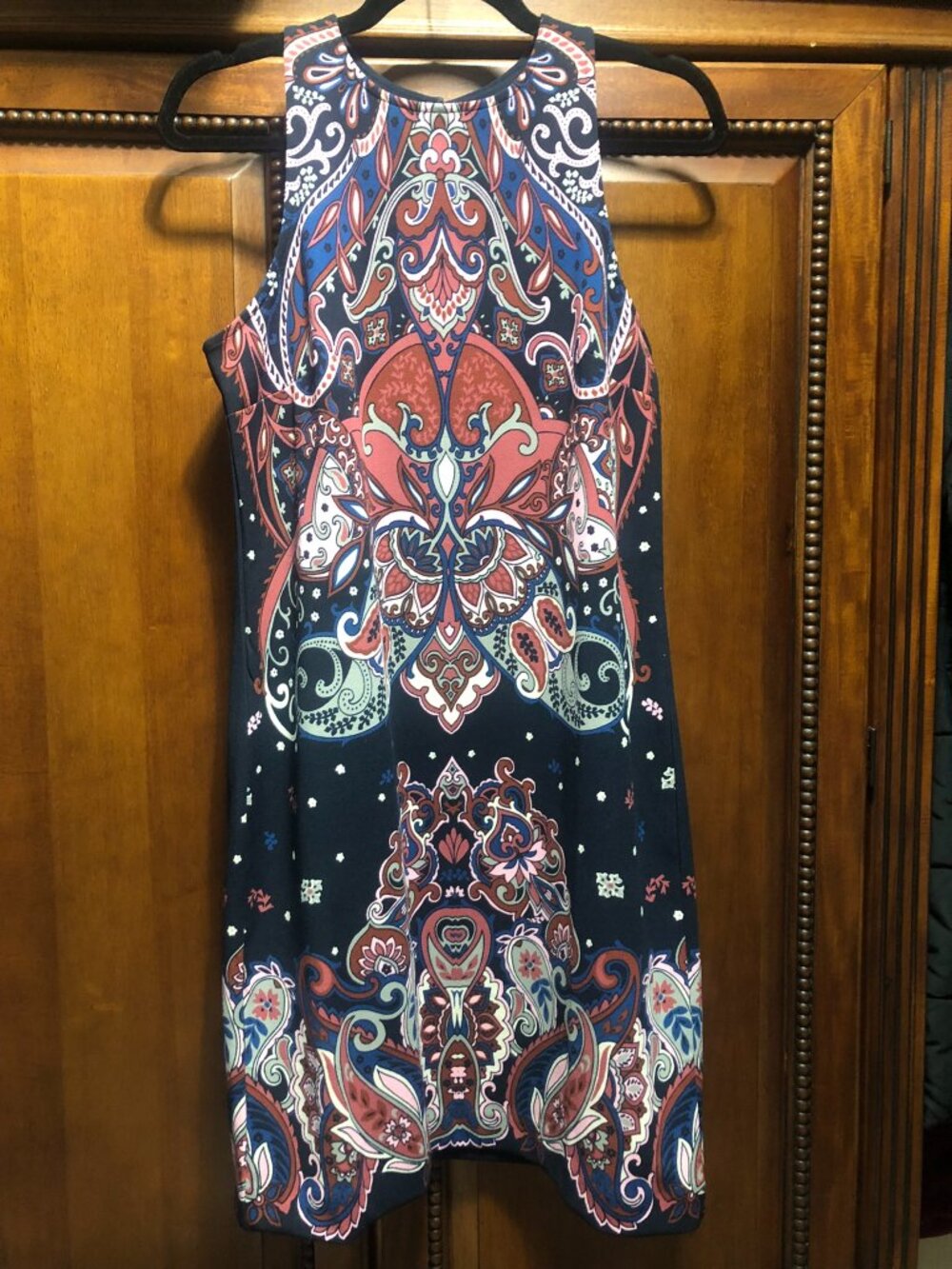 Banana Republic Paisley Halter Neck Shift Dress Blue Red Small